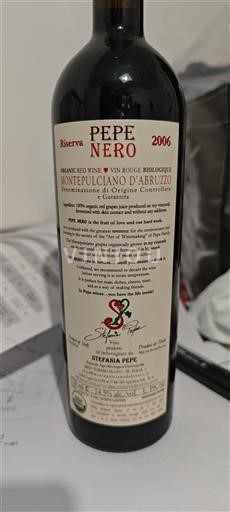 Abruzzerna Montepulciano d'Abruzzo Stefania Pepe Pepe Nero 2006