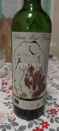 Burdeos Blaye-Côtes de Burdeos Cru Bourgeois Château Haut-Meneau La Clie 2015