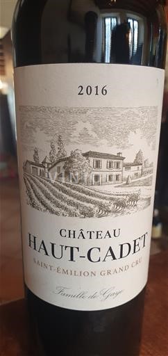Bordeaux Saint-Émilion Grand Cru Château Haut-Cadet 2016