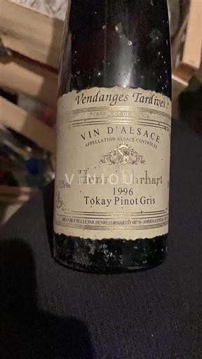 Vin Blanc sec Tokay Pinot Gris Henri Ehrhart 1996 France Alsace Vin de France Vendanges Tardives