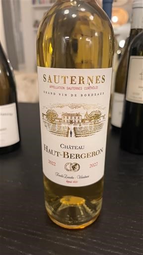Bordeaux Sauternes Château Haut-Bergeron 2022