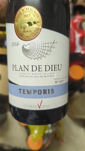 Valle del Rodano Côtes-du-rhône-villages Pierre Vidal Temporis 2016