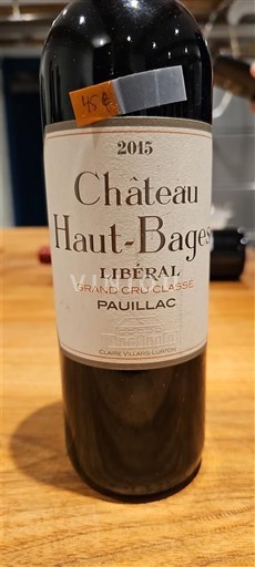 Burdeos Pauillac Grand Cru Château Haut-Bages Libéral 2015