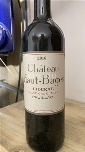Bordeaux Pauillac Grand Cru Château Haut-Bages Libéral 2016