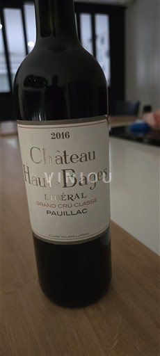 Bordeaux Pauillac Grand Cru Château Haut-Bages Libéral 2016