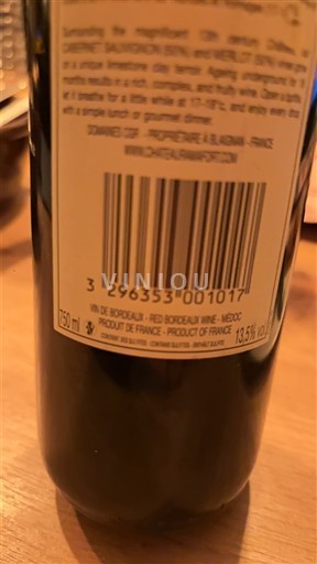 Bordeaux Médoc Château Ramafort Neročník