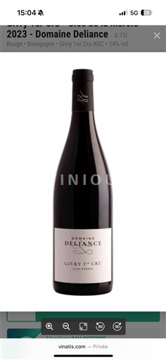 Burgundsko Nespecifikováno Premier Cru Domaine Deliance Clos Marole 2023