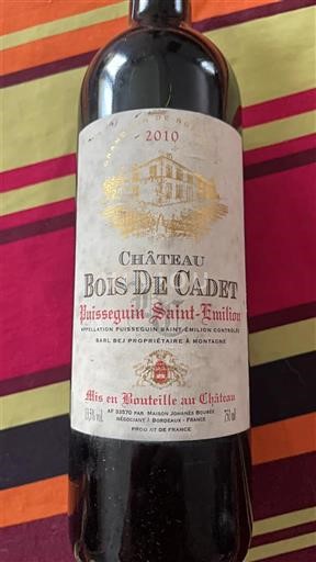 Bordeaux Puisseguin-Saint-Émilion Château Bois de Cadet 2010