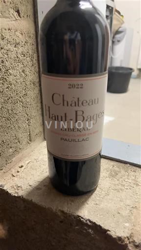 Bordeaux Pauillac Grand Cru Château Haut-Bages Libéral 2022