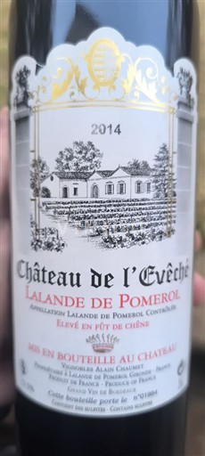 Bordeaux Lalande-de-pomerol Château L'Évêché 2014