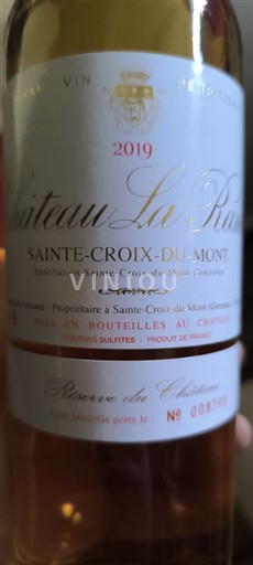 Bordeaux Sainte-Croix-Du-Mont Château La Rame Réserve du Château 2019