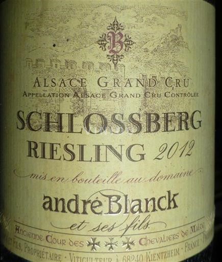 Alsace Riesling Riesling Schlossberg 2012