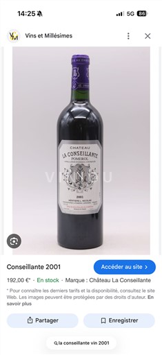 Bordoja Pomerol Château La Conseillante 2001