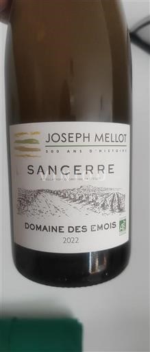 Dolina Loare Sancerre Joseph Mellot Domaine des Emois 2022