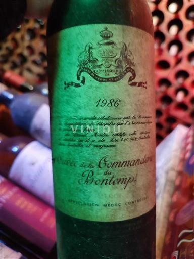 Burdeos Médoc Cuvée de la Commanderie du Bontemps 1986