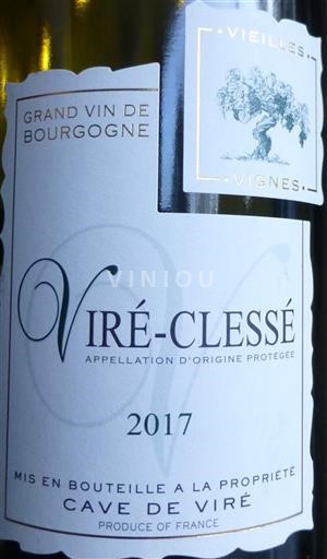 Bourgogne Mâcon och Mâcon-Villages Viré-Clessé Vieilles Vignes Vieilles Vignes 2017