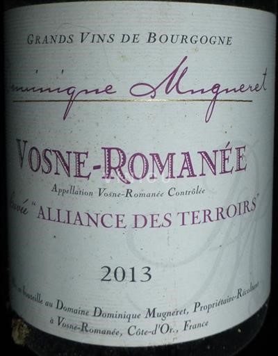 Bourgogne Vosne-Romanée Vosne-Romanée Alliance des Terroirs Alliance des Terroirs 2013