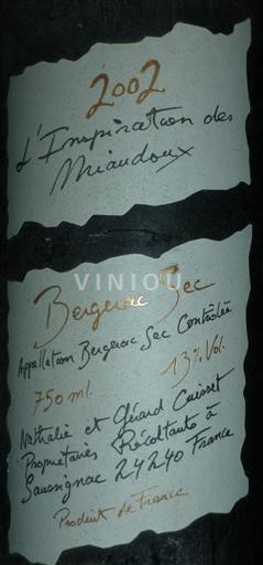 Sydvestfrankrig Bergerac L'Inspiration des Miaudouy 2002