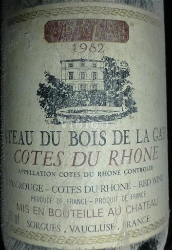 Thung lũng Rhône Côtes-du-rhône Château Bois de la Garde 1982