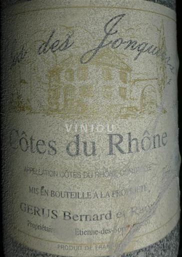 Rhônen laakso Côtes-du-rhône Clos des Jonquiers 1995