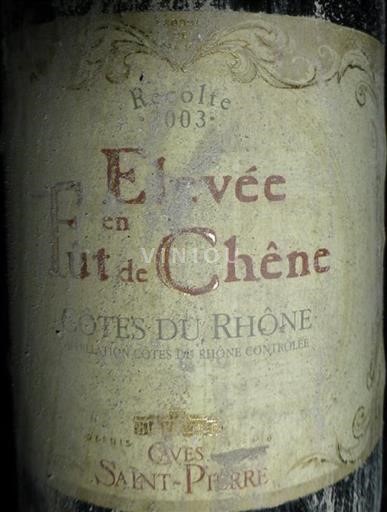 Rhônen laakso Côtes-du-rhône Côtes du Rhône Récolte vieillie en fût de chêne Récolte vieillie en fût de chêne 2003