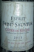 Rhônen laakso Côtes-du-rhône Esprit de Saint Sauveur 2013