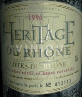 Vallée du Rhône Côtes-du-rhône Heritage du Rhone 1996