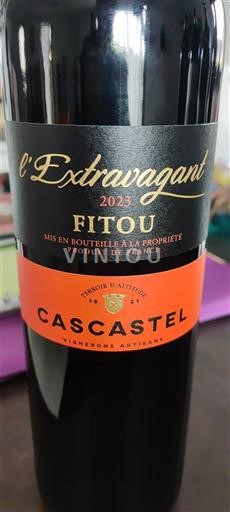 Vin Rouge sec L'Extravagant Cascatel 2023 France Languedoc Fitou AOC