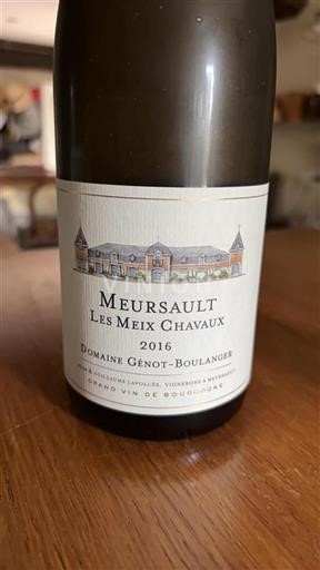 Borgoña Meursault Domaine Génot-Boulanger Les Meix Chavaux 2016