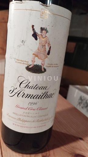 Bordéus Pauillac Grand Cru Classé Château Armailhac 1996