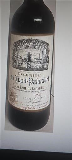 Bordeaux Saint-Émilion Grand Cru Grand Cru Domaine Haut-Pataraelet 1982