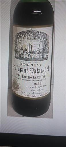 Bordeaux Saint-Émilion Grand Cru Domaine Haut-Patara 1989