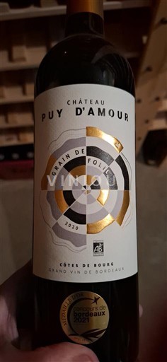 Burdeos Côtes-de-bourg Château Puy Amour Grain de Folie 2020