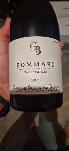 Borgoña Pommard Domaine Guillaume Baduel La Levrière 2022