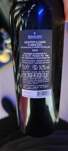 Abruzzo Wines Montepulciano d'Abruzzo Rosarubra 2018