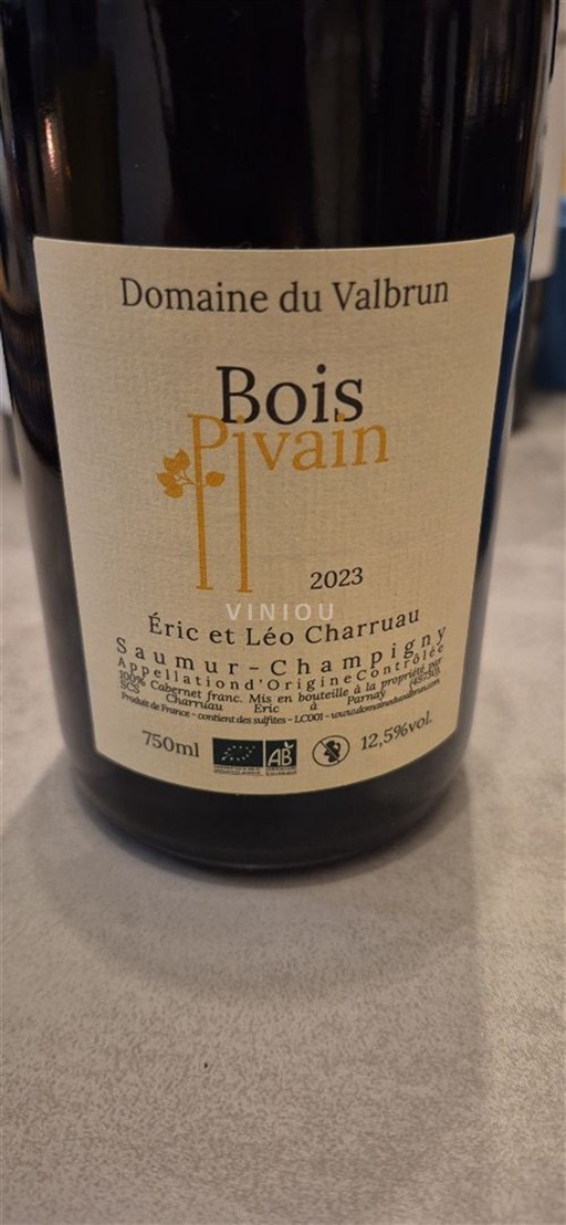 Valle del Loira Saumur-Champigny Domaine Valbrun Bois pivain 2023