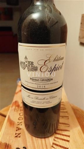 Bordeaux Pessac-Léognan Château Espiot 2016