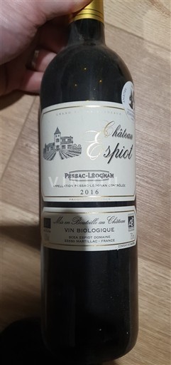 Bordeaux Pessac-Léognan Château Espiot 2016