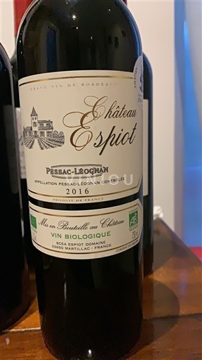Bordeaux Pessac-Léognan Château Espiot 2016