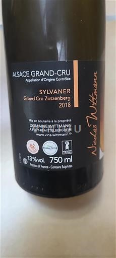 Alsace Alsace Grand Cru Grand Cru Domaine Wittmann Sylvaner Grand Cru Zotzenberg 2018