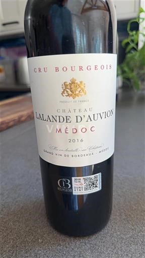 Bordeaux Médoc Château Lalande Auviñon 2016