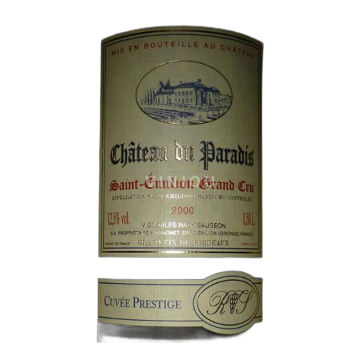 Bordéus Saint-Émilion Grand Cru Château Paradis Cuvée Prestige Prestige 2000