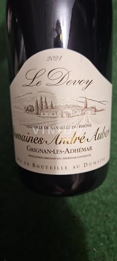 Rhônen laakso Grignan-les-adhémar Domaine S André Aubert Le Devoy 2021