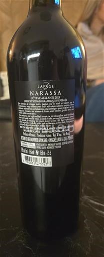 Viinit Rouge sec Narassa Lafage 2023 Ranska Languedoc ja Roussillon Katalonianrinteet IGP