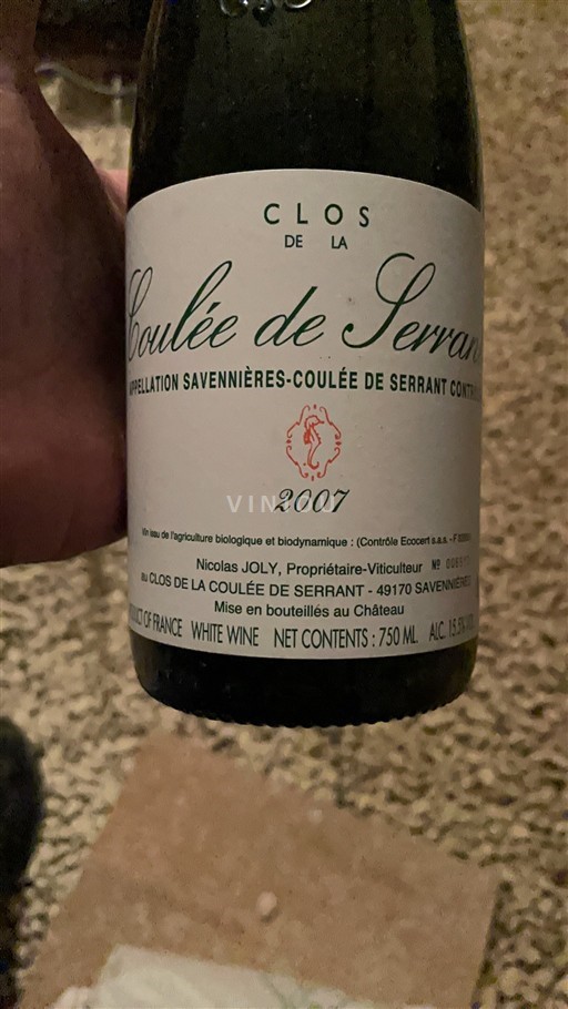 Loirevallei Savennières-Coulée-de-Serrant Clos de la Coulée de Serrant 2007