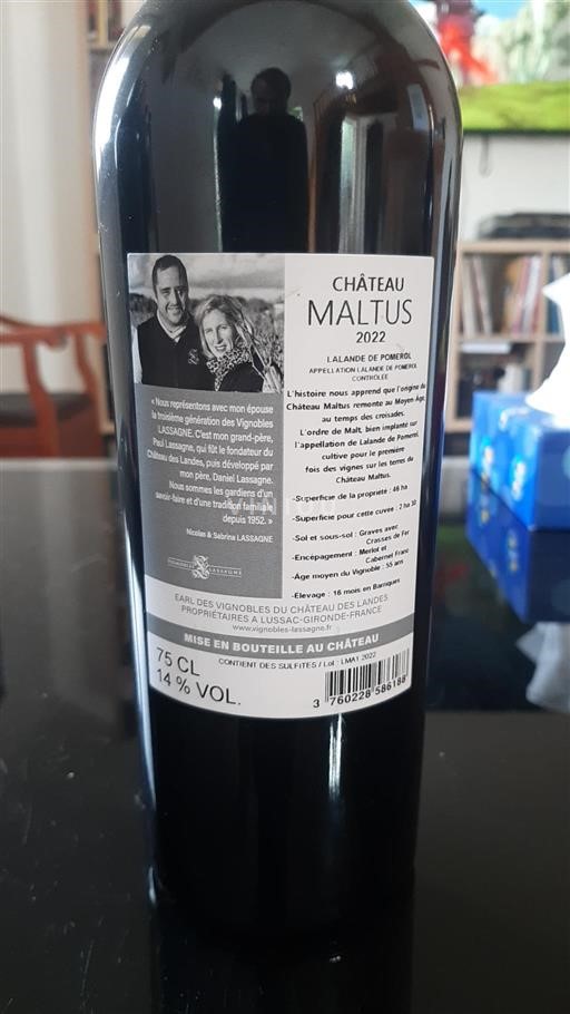 Bordeaux Lalande-de-Pomerol Château Maltus 2022