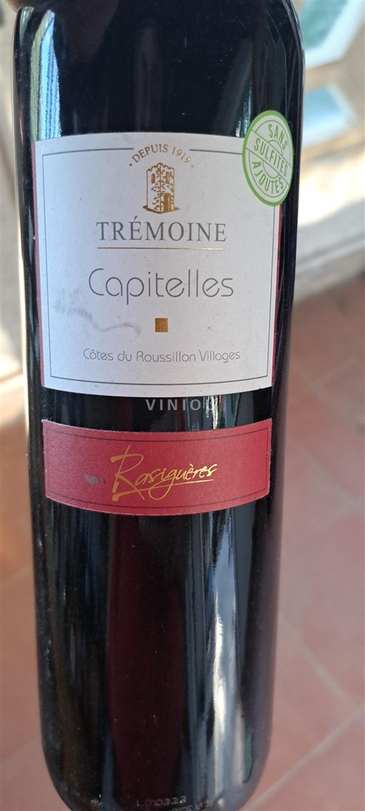 Roussillon Côtes du Roussillon Villages Trémoine Capitelles Ei vuosikertaa