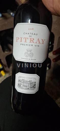 Bordeaux Castillon-Côtes-de-Bordeaux Château Pitray Premier Vin 2018
