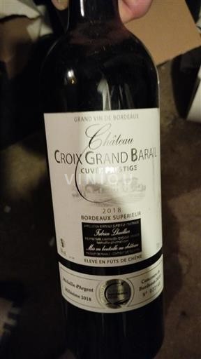 Bordéus Bordeaux Superior Château Croix Grand Barail Prestige 2018