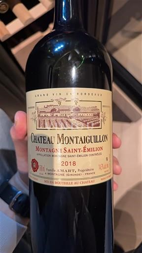 Bordeaux Montagne-Saint-Émilion Château Montaiguillon 2018